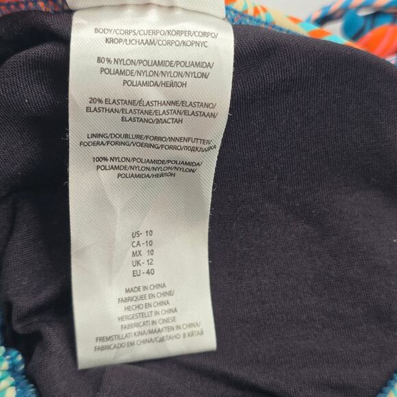 Sun & Sea Green Tropical Padded Tie Swim Sports Bra Beach Bikini Top M Medium - Picture 7 of 7